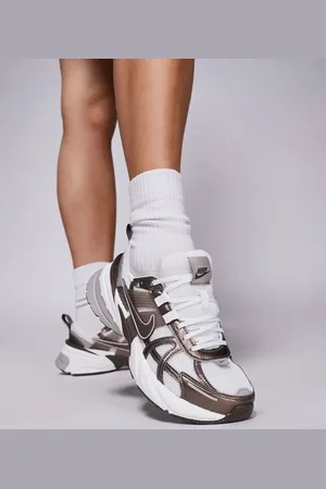 Nike V2K Run trainers in beige and white
