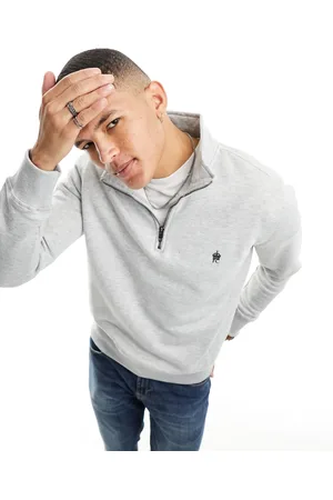 French Connection Half zip sweatshirt in light mel