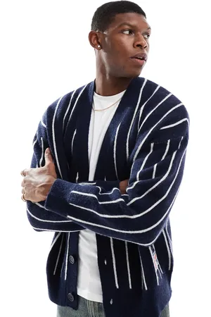 Bershka Knitted stripe cardigan in