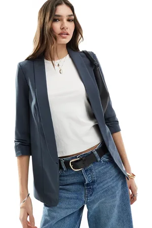 Pieces® Ruched sleeve blazer in ombre
