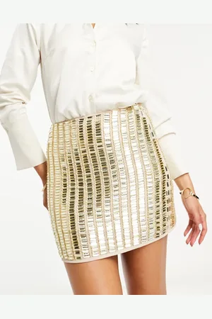 ASOS All over gem embellishment mini skirt in