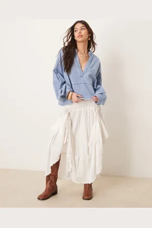 Free People Prairie convertible midaxi skirt in ivory