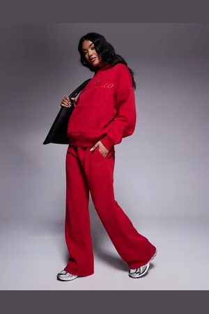 Kaiia Embroidered script logo wide leg joggers co-ord in