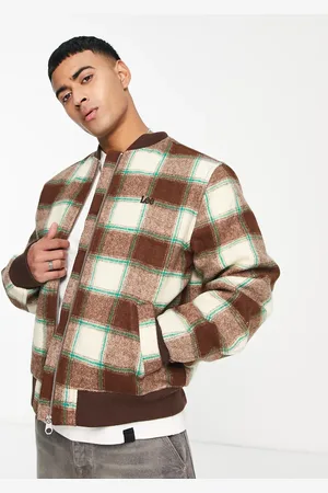 Lee Retro check wool bomber jacket in