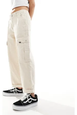 Vans Sidewalk trousers with pocket detailing in off white