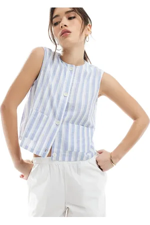 ASOS Boxy waistcoat in stripe