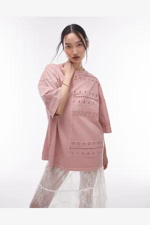 Topshop Crochet oversized tee in