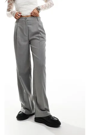 Monki High waist tailored trousers in with white pinstripe