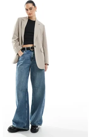 Stradivarius Oversized single breasted blazer in taupe
