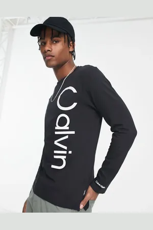 Calvin Klein Easy care slim fit long sleeve t-shirt in light