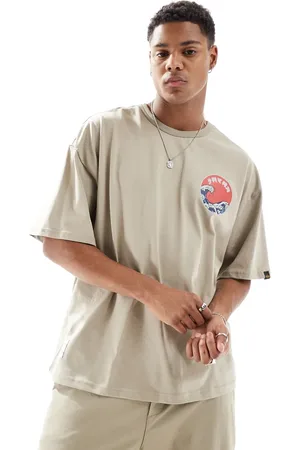 Alpha Industries Alpha relaxed fit Japan wave warrior printed t-shirt in vintage sand