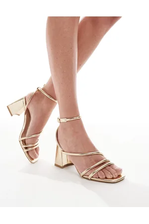 SEQWL Dandelion strappy block heeled sandals in
