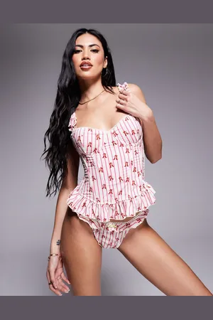 Wild Lovers Maribel corset in pink/white