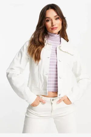Whistles Denim jacket with frill collar in