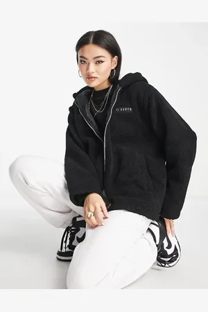 Il Sarto Oversized borg jacket with hood in