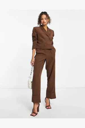 VERO MODA Aware tailored suit trousers with turn up in