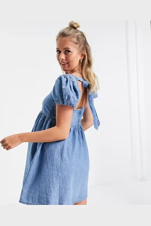 ASOS ASOS DESIGN Maternity soft denim babydoll dress in midwash