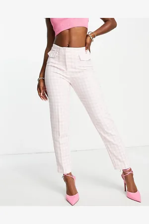 River Island Gingham check cigarette trouser in light