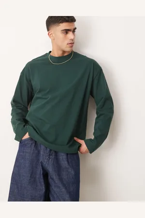 ASOS Premium heavyweight oversized long sleeve t-shirt 300gsm in dark