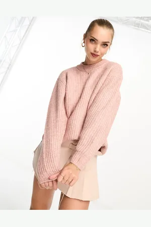 ASOS Fluffy rib jumper with crew neck in