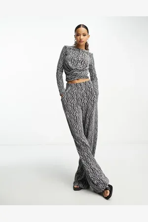 VERO MODA Twist front crop top co-ord in glitter