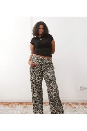 Noisy May Marley wide leg jeans in zebra