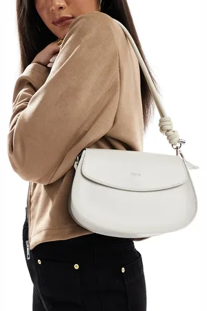 PASQ Saddle shoulder bag with knot detail in stone