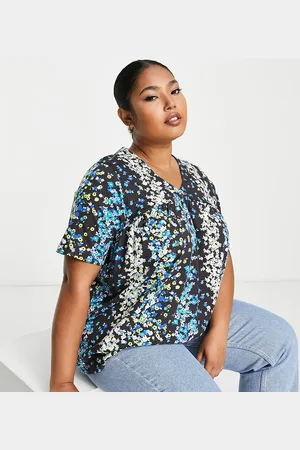 Simply Be Smock top in ditsy