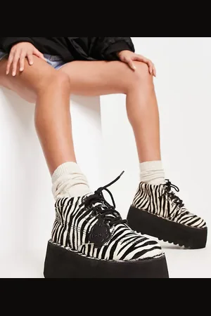 Kickers Kick hi platform boots in zebra print