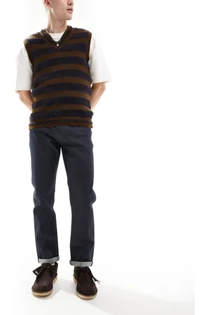 River Island Slim fit Japanese selvedge jeans in darkwash blue
