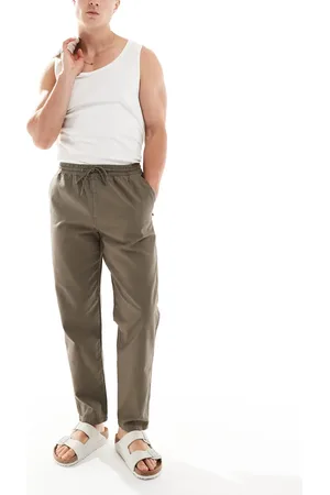 River Island Linen look pull on trousers in