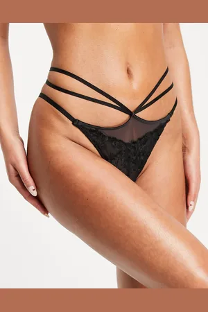 Hunkemöller Luna floral lace double strap detail thong in