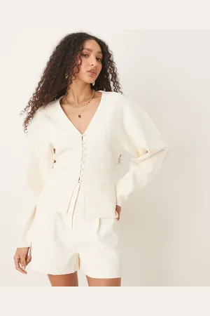Gina Tricot Compact knit cardigan in off