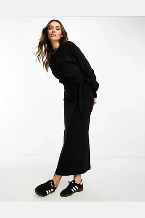 ASOS Supersoft long sleeve midi dress with wrap skirt in