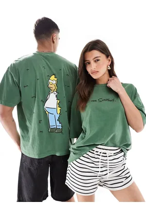 ASOS Unisex oversized t-shirt with The Simpsons Homer hedge print in washed