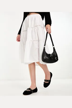 ASOS Labyrinth round ballet with hardware in velvet