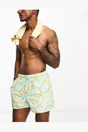 ASOS Swim shorts in short length in baroque print