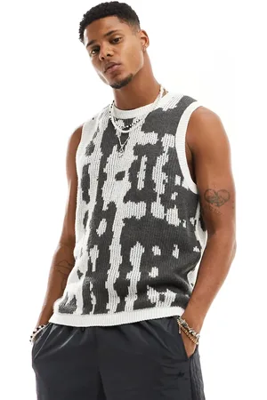 ASOS Knitted tank with pattern in and white