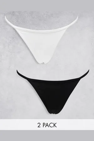 Weekday Alex tanga thong in black and white