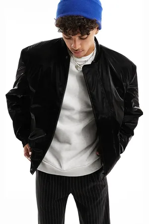 ASOS Oversized high shine bomber jacket in