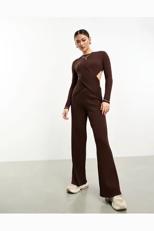 4th & Reckless Knitted leggings co-ord in chocolate