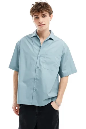 ASOS Oversized poplin shirt in light teal