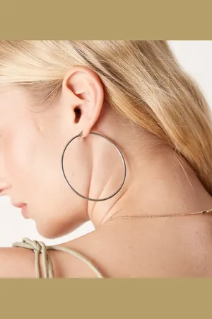 LOST SOULS Stainless steel 60mm hoop earrings in