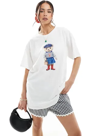 Miss Selfridge Teddy bear oversized tee in