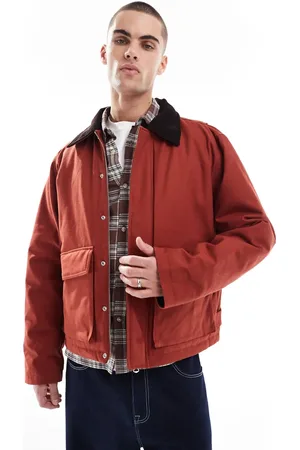 JACK & JONES Cotton carpenter jacket with pockets in rust