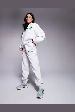 Kaiia Sport embroidered logo cuffed jogger co-ord in marl