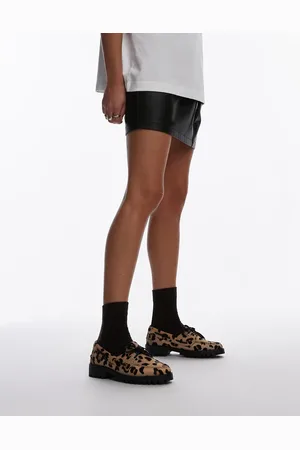 Bronx Sie-nna boat shoes in leopard print hairy leather