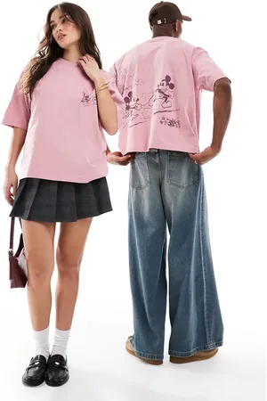 ASOS Disney unisex boxy oversized t-shirt with tonal Mickey Mouse prints in