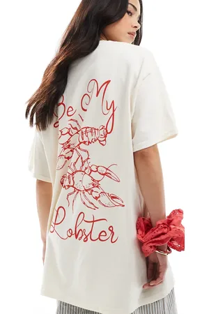 Miss Selfridge Be my lobster oversized tee