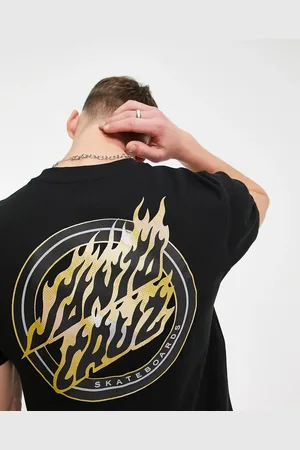 Santa Cruz Holo flamed dot t-shirt in with chest and back print